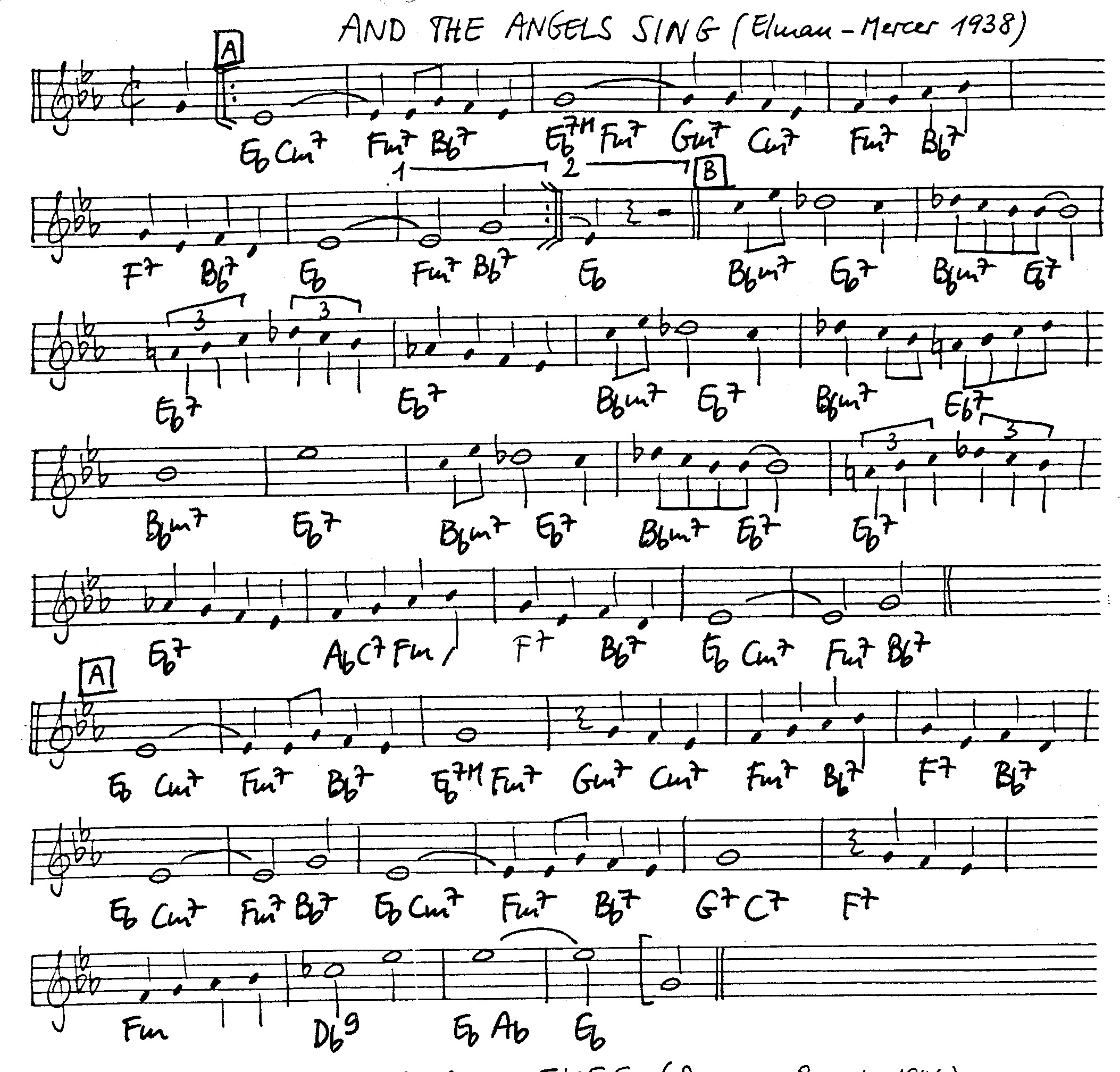 and the angels sing leadsheet – book us for your next 20s or gatsby event